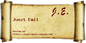 Juszt Emil névjegykártya
