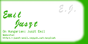 emil juszt business card